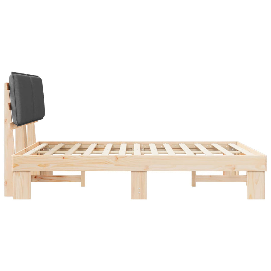Bedframe met Gevoerd Hoofdgedeelte Donkergrijs 150 x 200 cm