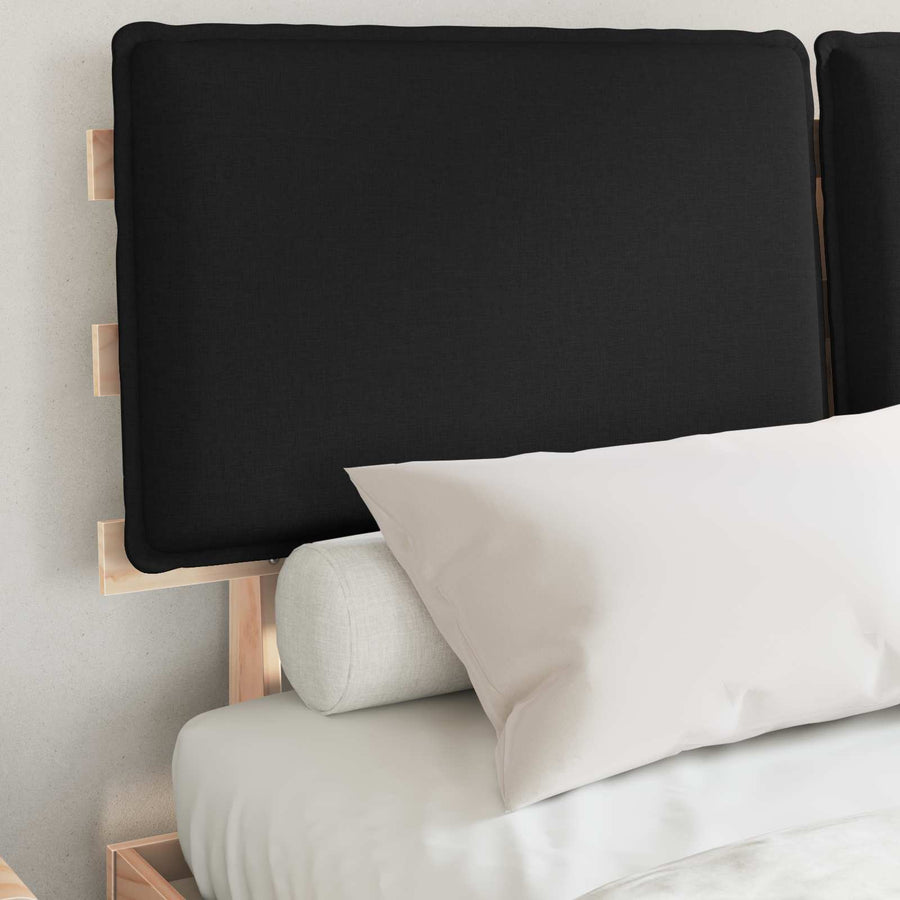 Bedframe met Gevoerd Hoofdgedeelte Zwart 150 x 200 cm