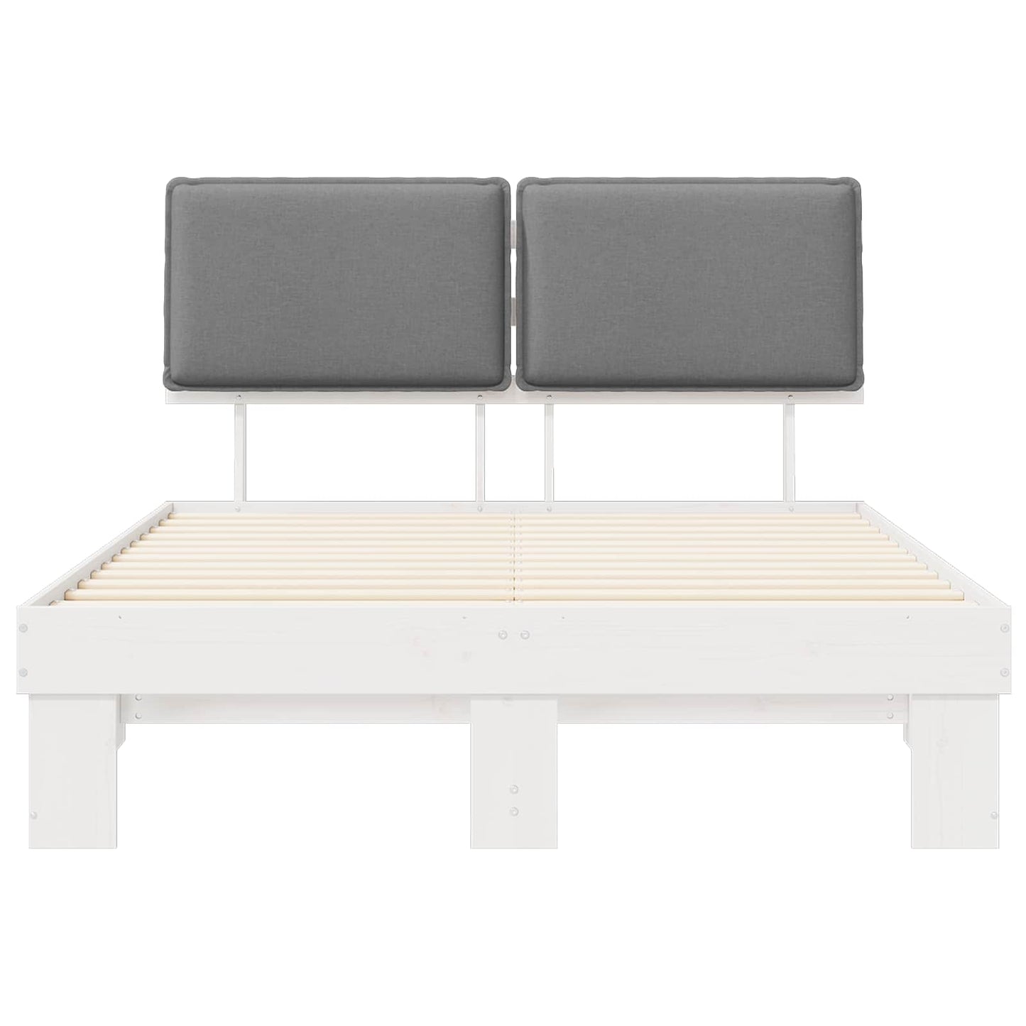 Bedframe met Gevoerd Hoofdgedeelte Lichtgrijs 150 x 200 cm
