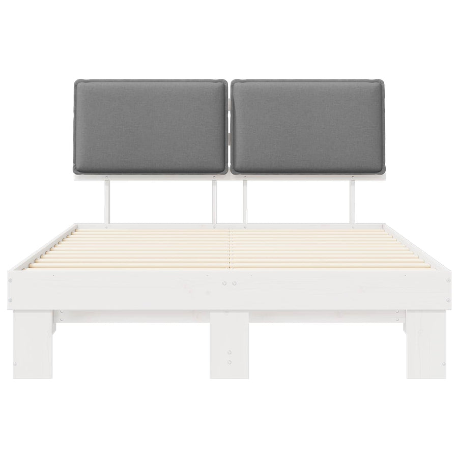 Bedframe met Gevoerd Hoofdgedeelte Lichtgrijs 150 x 200 cm