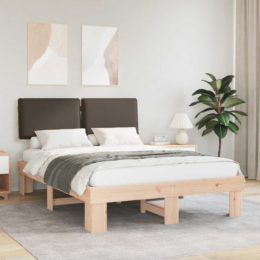 Bedframe met Gevoerd Hoofdgedeelte Taupe 140 x 200 cm