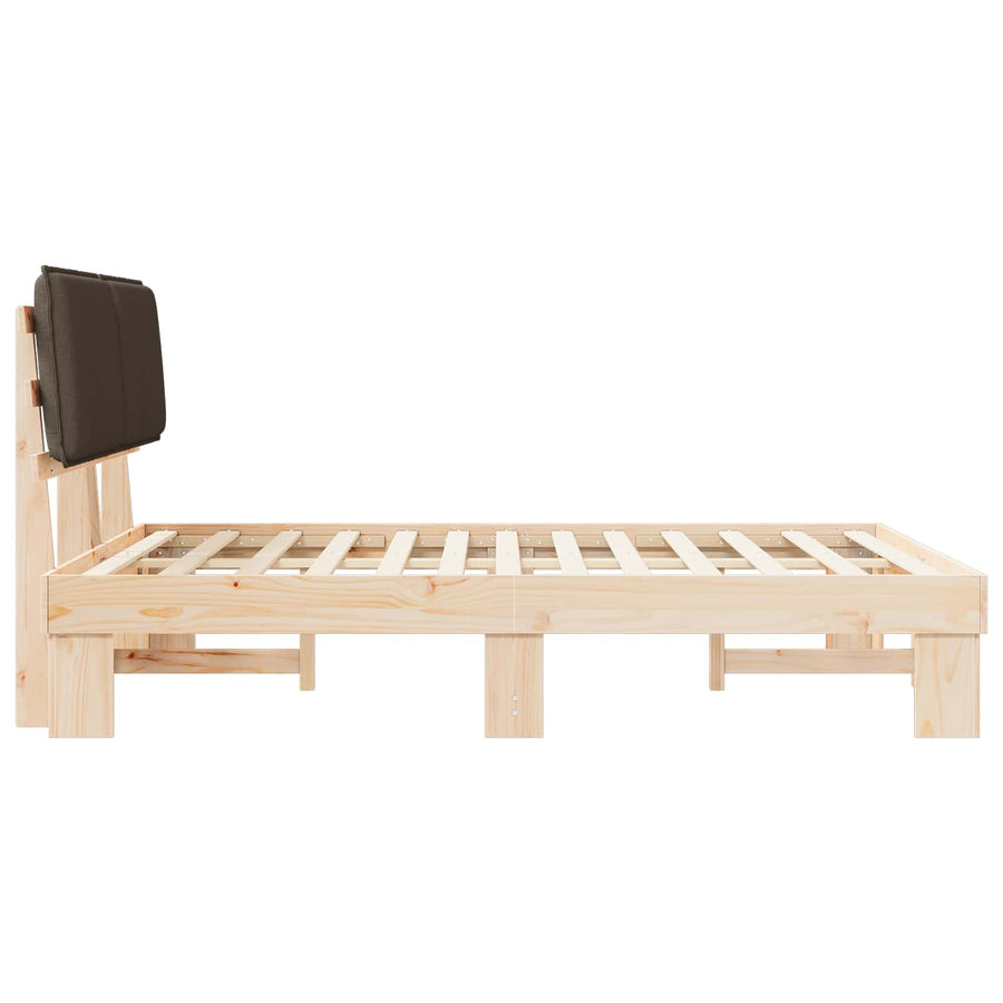 Bedframe met Gevoerd Hoofdgedeelte Taupe 140 x 200 cm