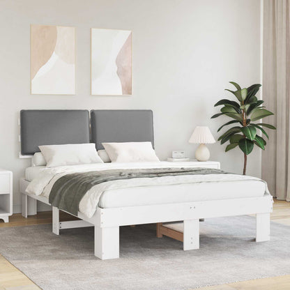 Bedframe met Gevoerd Hoofdgedeelte Lichtgrijs 140 x 200 cm