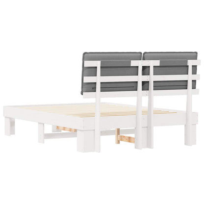 Bedframe met Gevoerd Hoofdgedeelte Lichtgrijs 140 x 200 cm