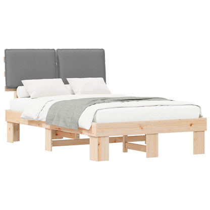 Bedframe met Gevoerd Hoofdgedeelte Lichtgrijs 120 x 200 cm