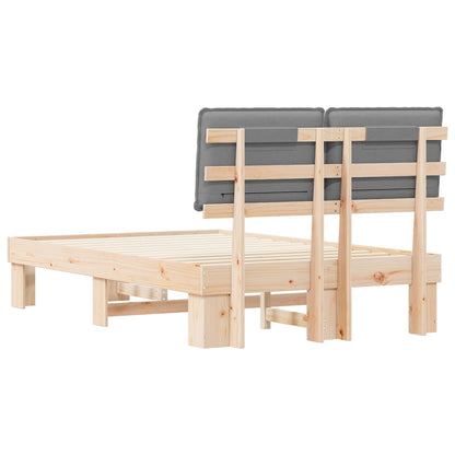 Bedframe met Gevoerd Hoofdgedeelte Lichtgrijs 120 x 200 cm