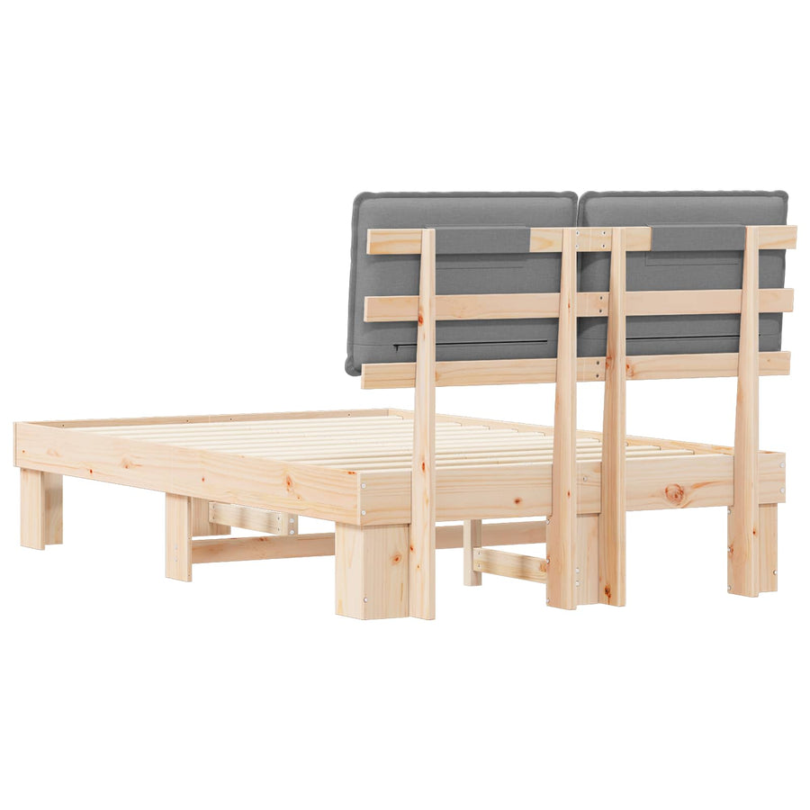 Bedframe met Gevoerd Hoofdgedeelte Lichtgrijs 120 x 200 cm