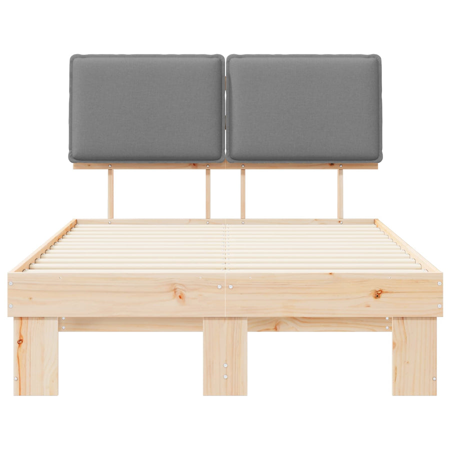 Bedframe met Gevoerd Hoofdgedeelte Lichtgrijs 120 x 200 cm