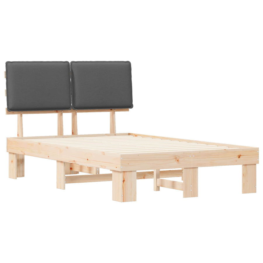 Bedframe met Gevoerd Hoofdgedeelte Donkergrijs 120 x 200 cm