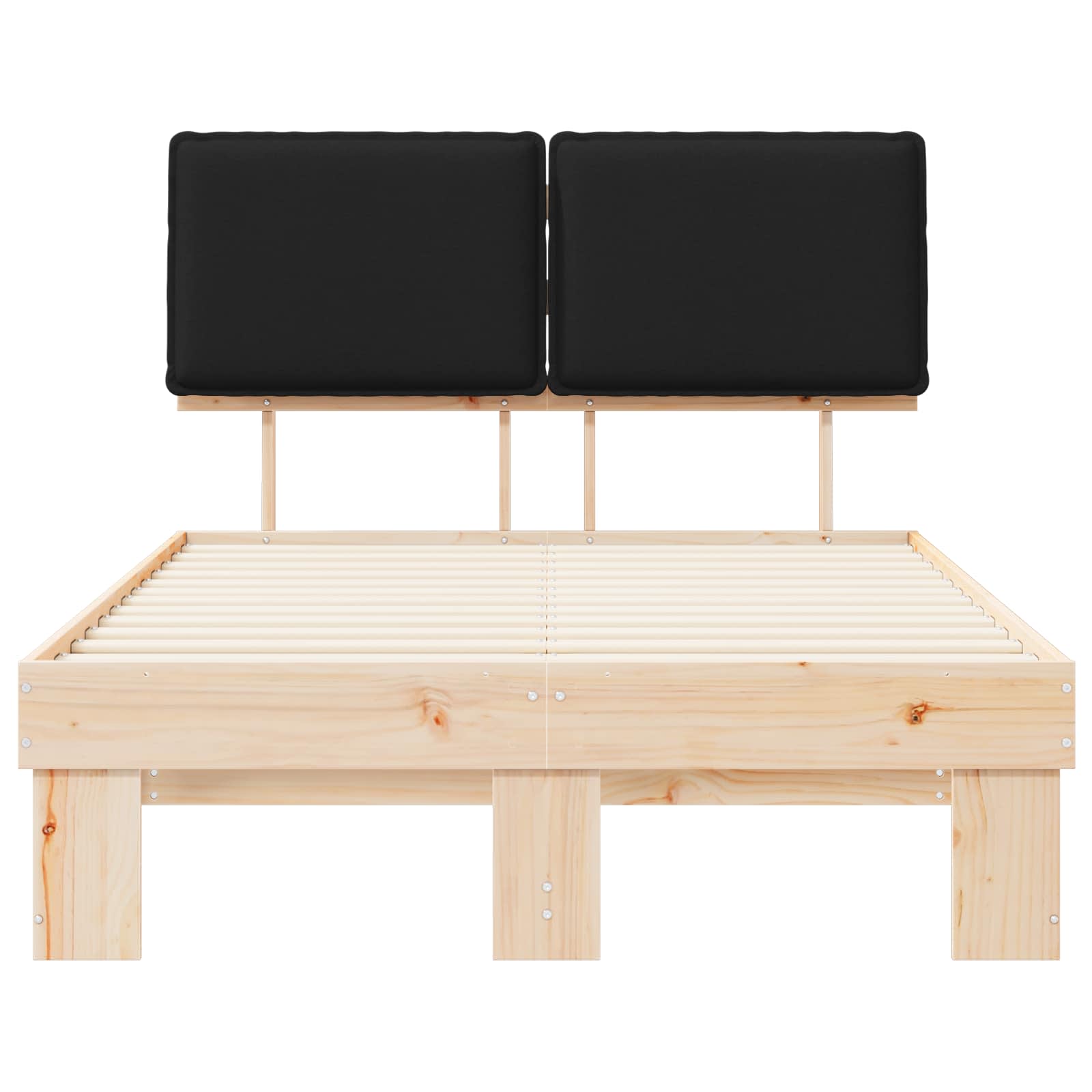 Bedframe met Gevoerd Hoofdgedeelte Zwart 120 x 200 cm