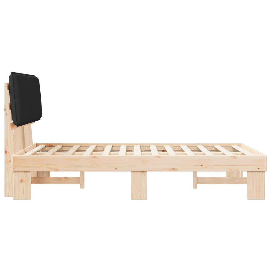 Bedframe met Gevoerd Hoofdgedeelte Zwart 120 x 200 cm