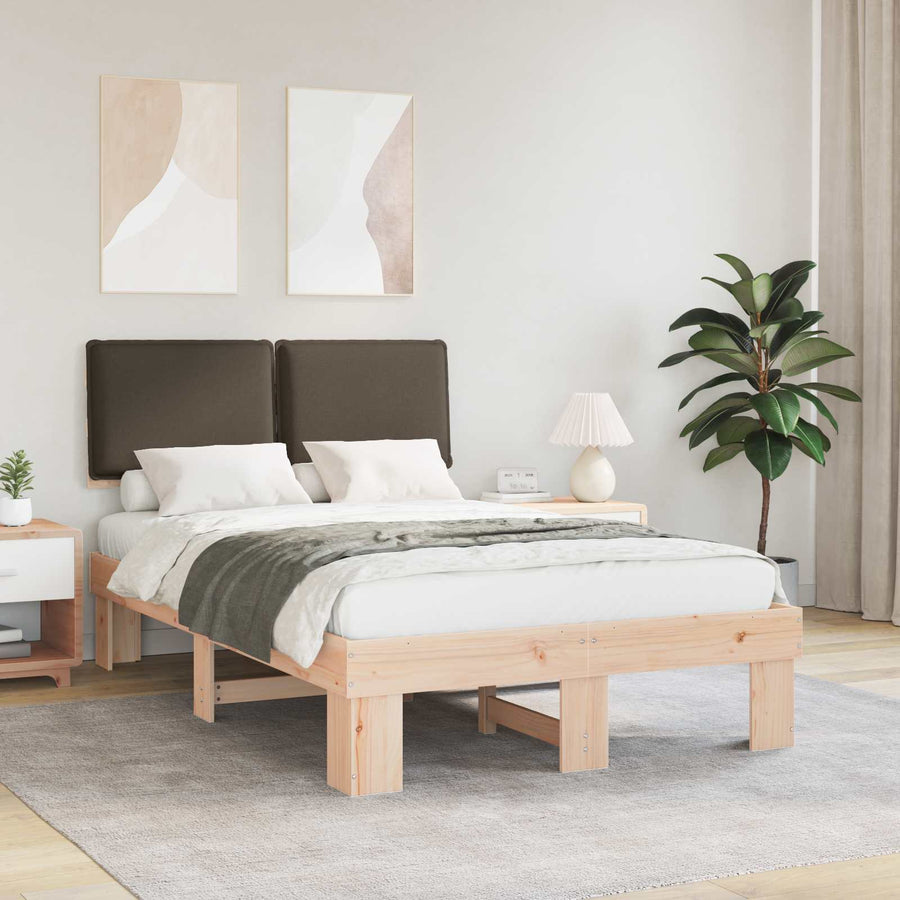 Bedframe met Gevoerd Hoofdgedeelte Taupe 120 x 200 cm