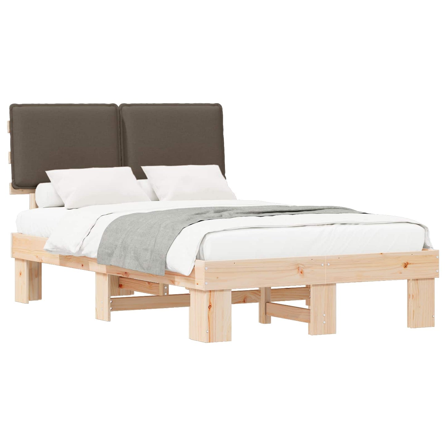 Bedframe met Gevoerd Hoofdgedeelte Taupe 120 x 200 cm