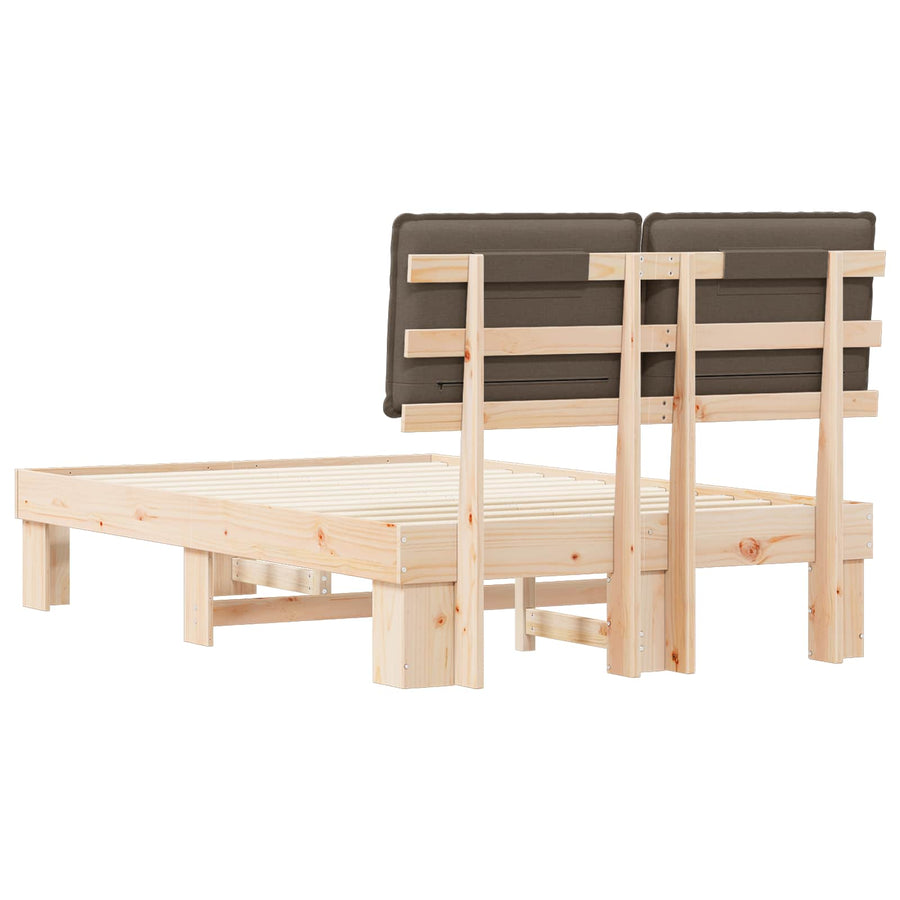 Bedframe met Gevoerd Hoofdgedeelte Taupe 120 x 200 cm