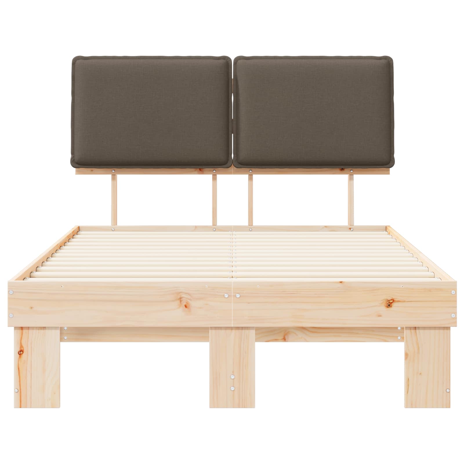 Bedframe met Gevoerd Hoofdgedeelte Taupe 120 x 200 cm