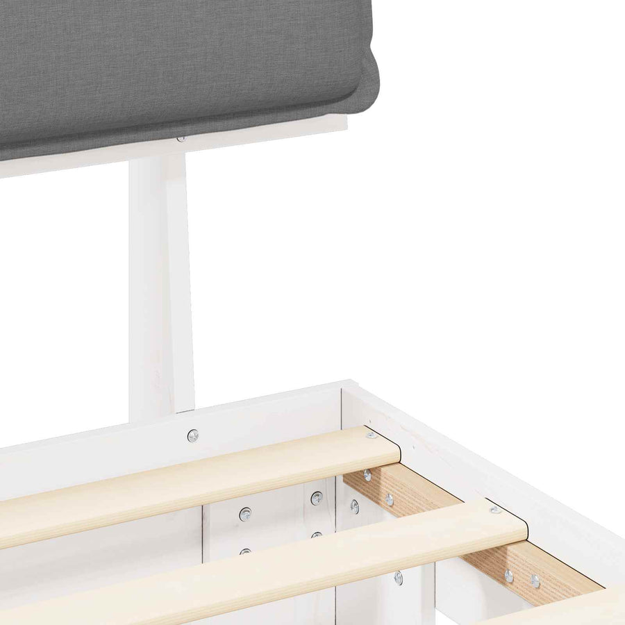 Bedframe met Gevoerd Hoofdgedeelte Lichtgrijs 120 x 200 cm
