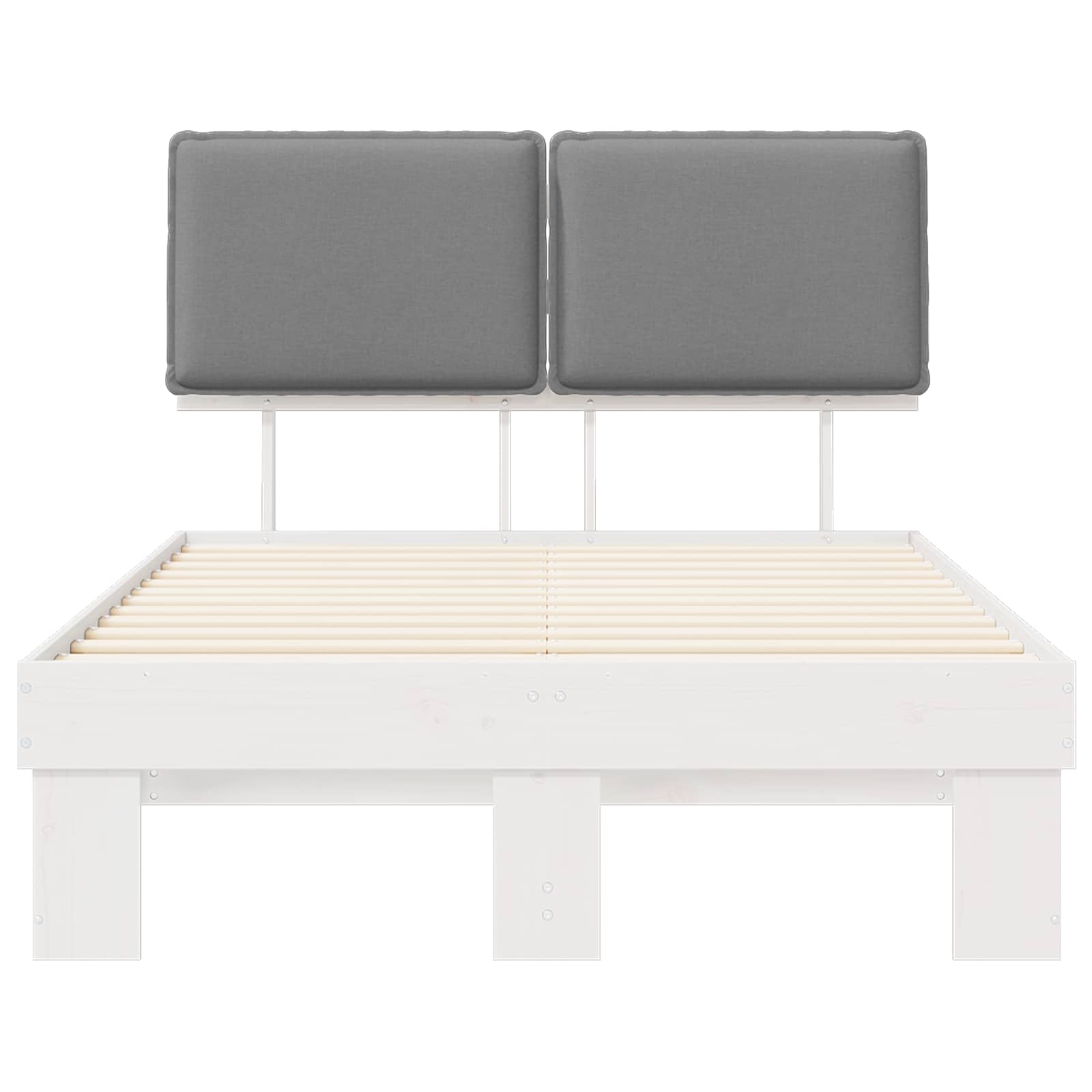 Bedframe met Gevoerd Hoofdgedeelte Lichtgrijs 120 x 200 cm