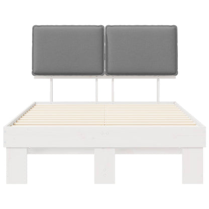 Bedframe met Gevoerd Hoofdgedeelte Lichtgrijs 120 x 200 cm