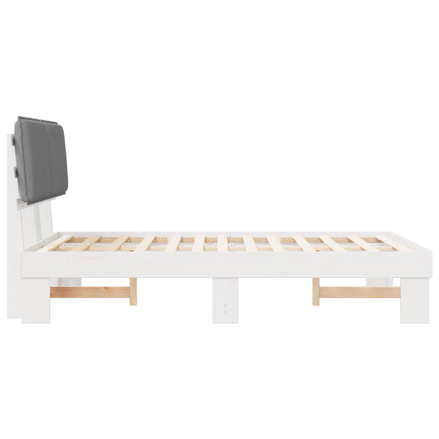 Bedframe met Gevoerd Hoofdgedeelte Lichtgrijs 120 x 200 cm