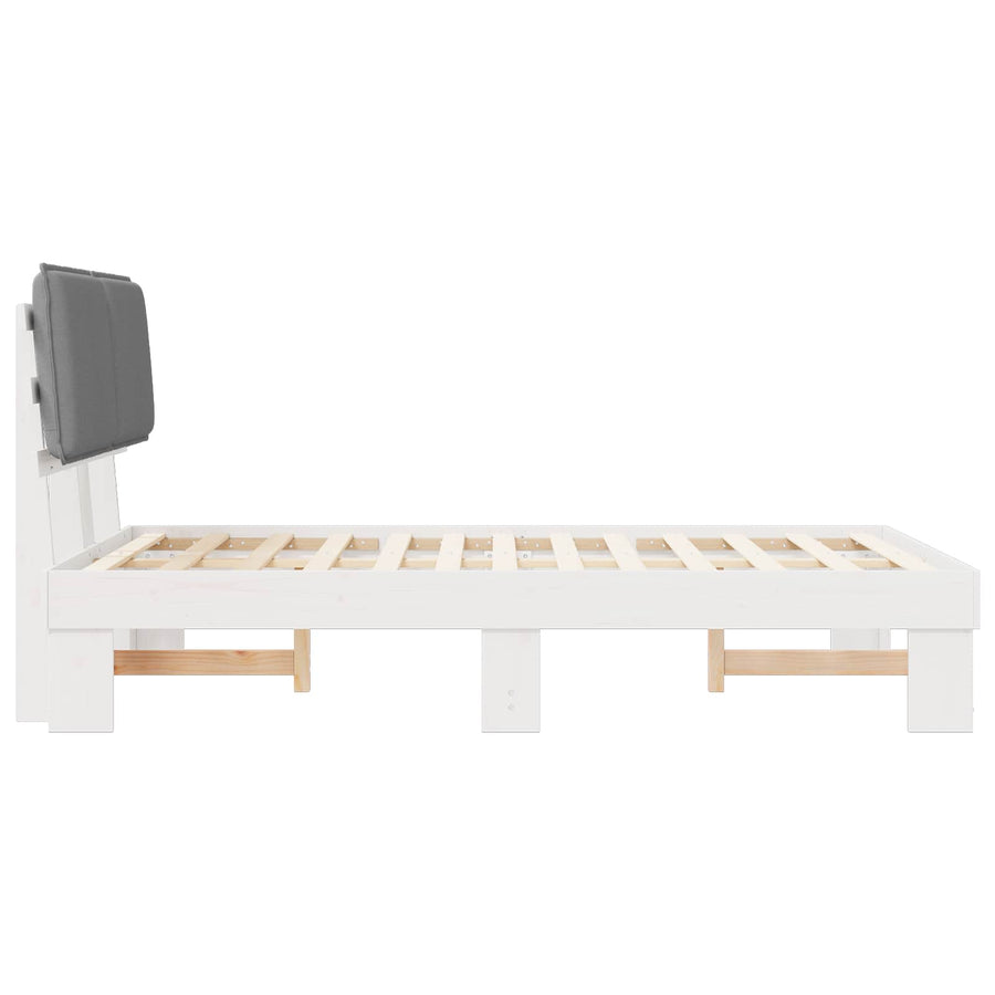 Bedframe met Gevoerd Hoofdgedeelte Lichtgrijs 120 x 200 cm