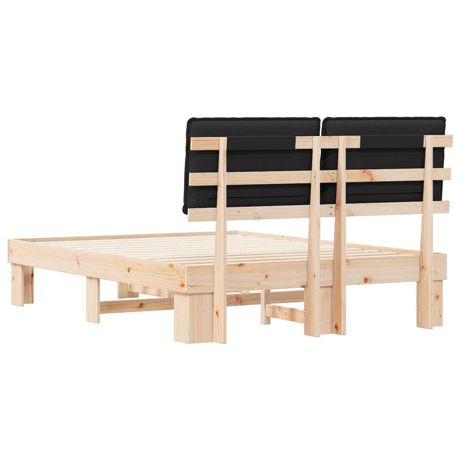 Bedframe met Gevoerd Hoofdgedeelte Zwart 140 x 190 cm