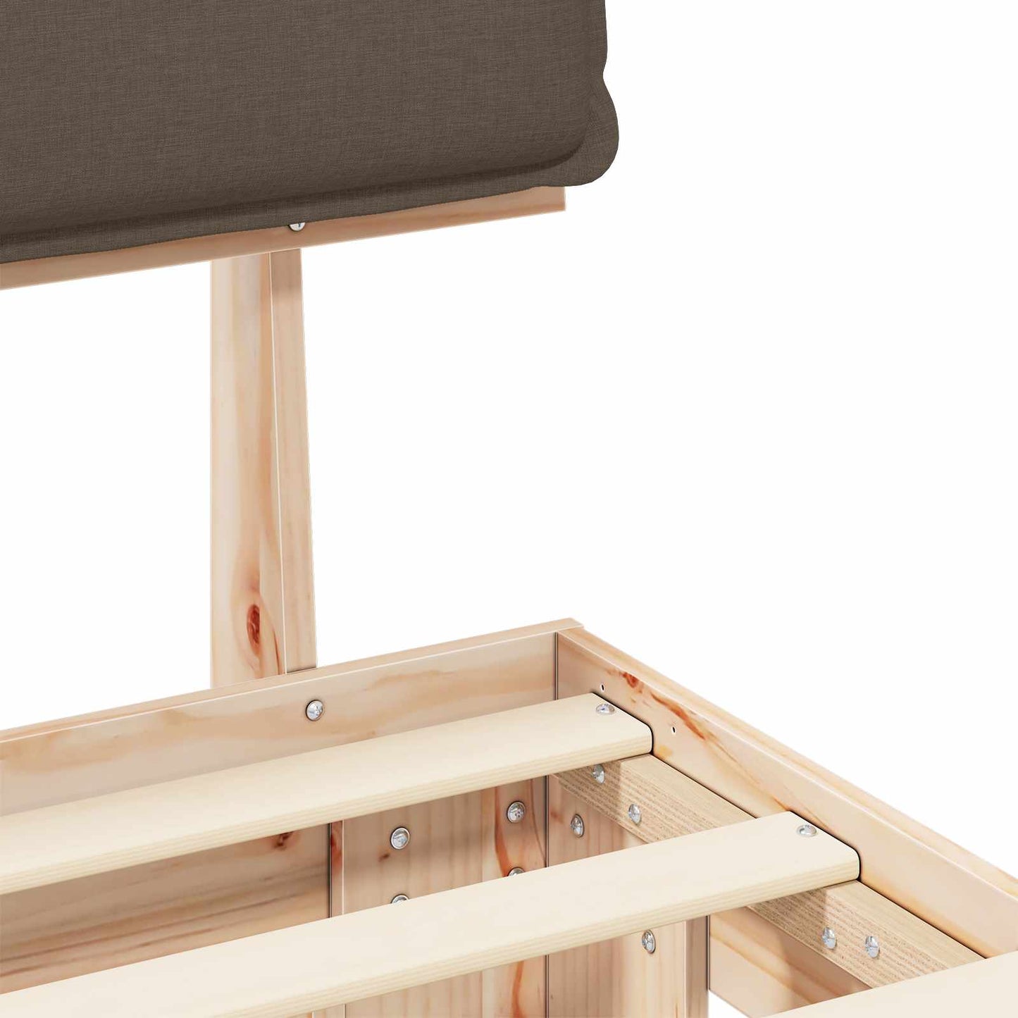 Bedframe met Gevoerd Hoofdgedeelte Taupe 140 x 190 cm