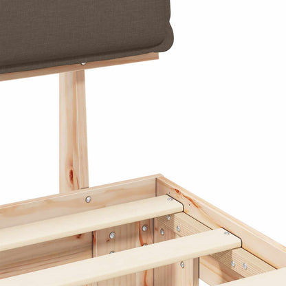 Bedframe met Gevoerd Hoofdgedeelte Taupe 140 x 190 cm
