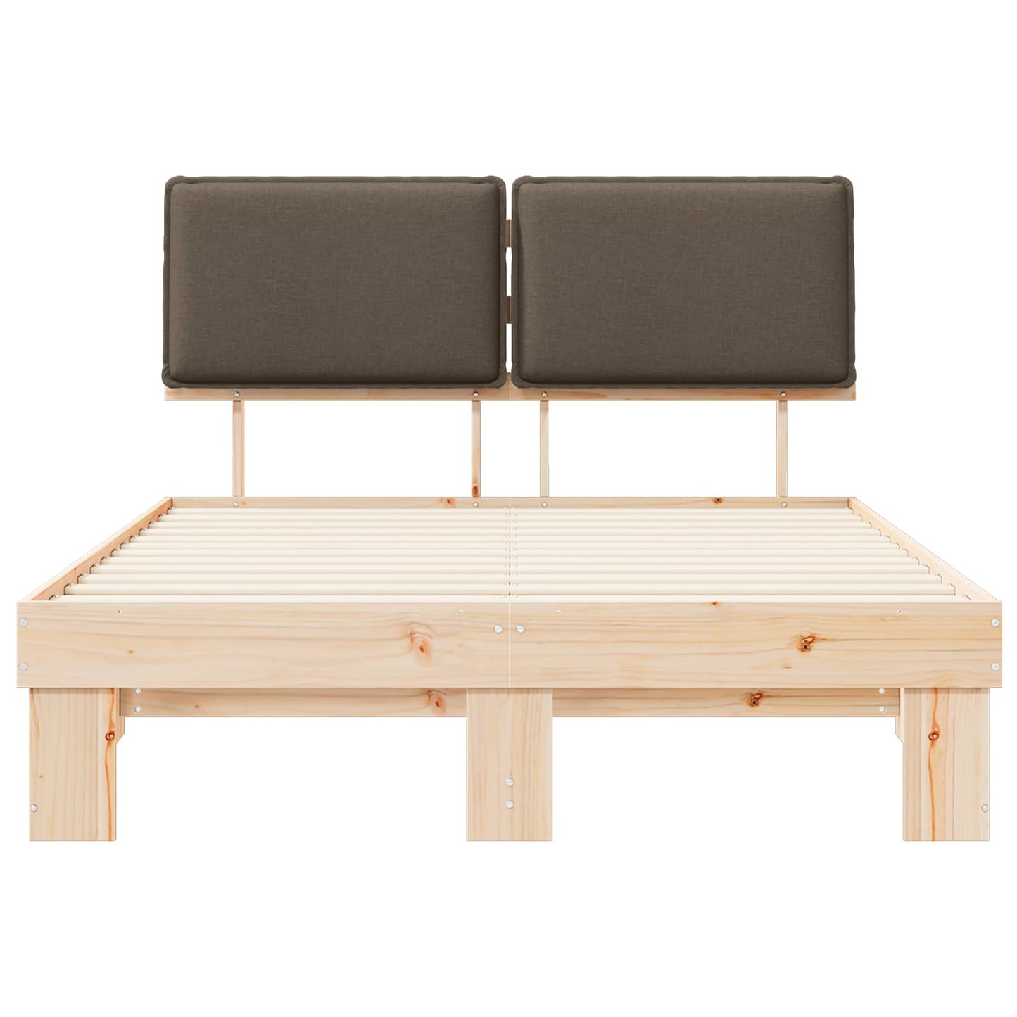 Bedframe met Gevoerd Hoofdgedeelte Taupe 140 x 190 cm