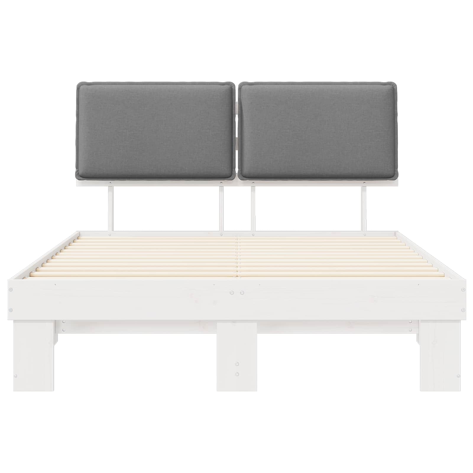Bedframe met Gevoerd Hoofdgedeelte Lichtgrijs 140 x 190 cm
