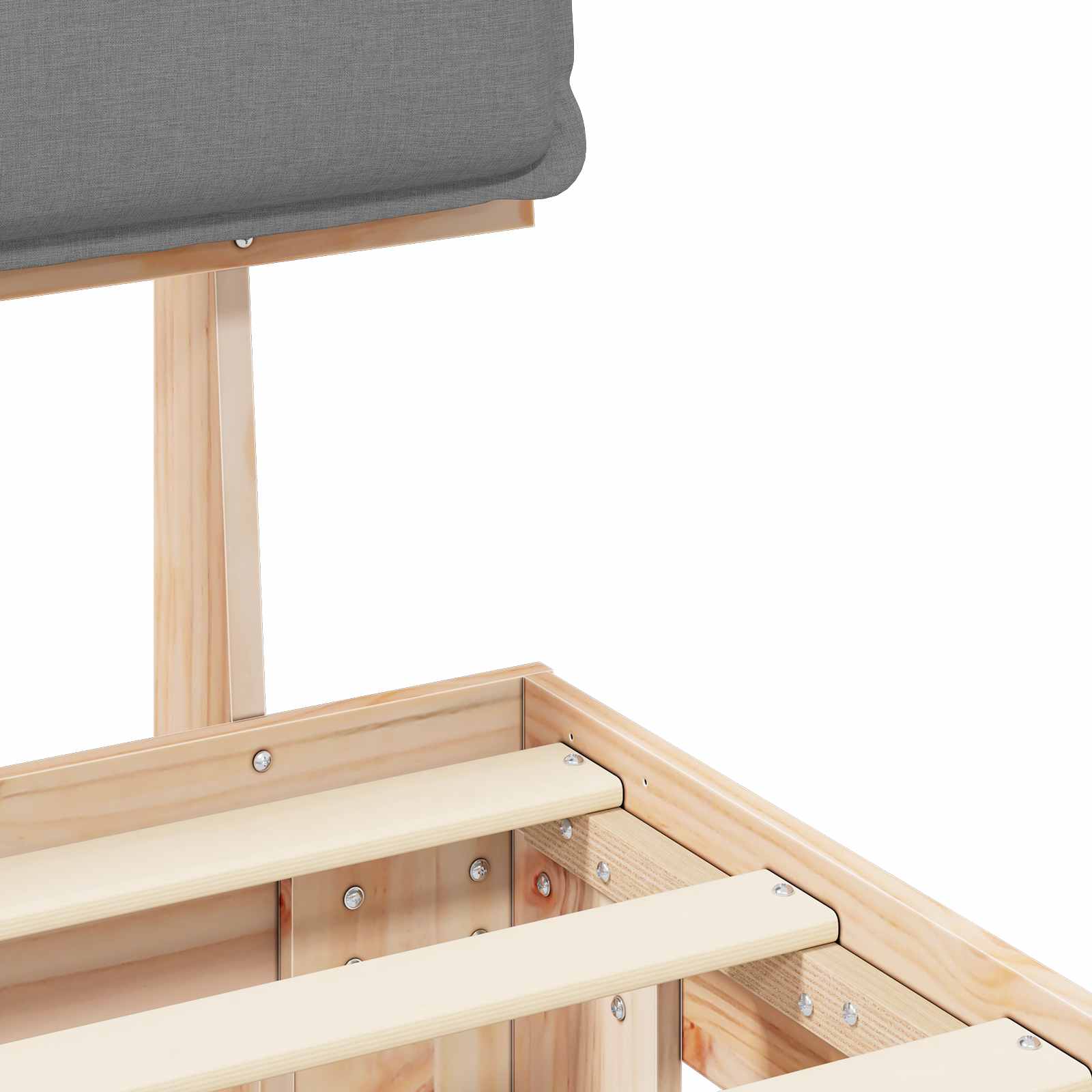Bedframe met Gevoerd Hoofdgedeelte Lichtgrijs 135 x 190 cm