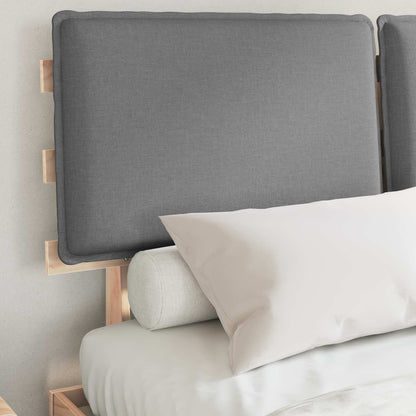 Bedframe met Gevoerd Hoofdgedeelte Lichtgrijs 135 x 190 cm
