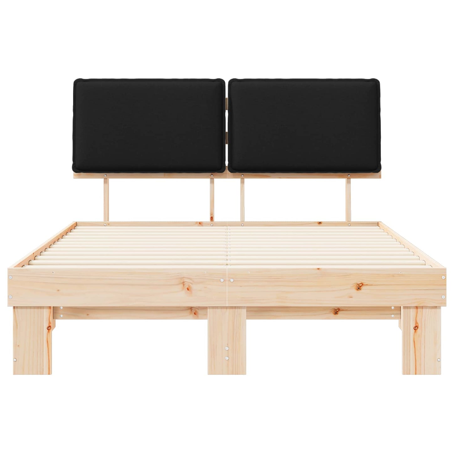 Bedframe met Gevoerd Hoofdgedeelte Zwart 135 x 190 cm