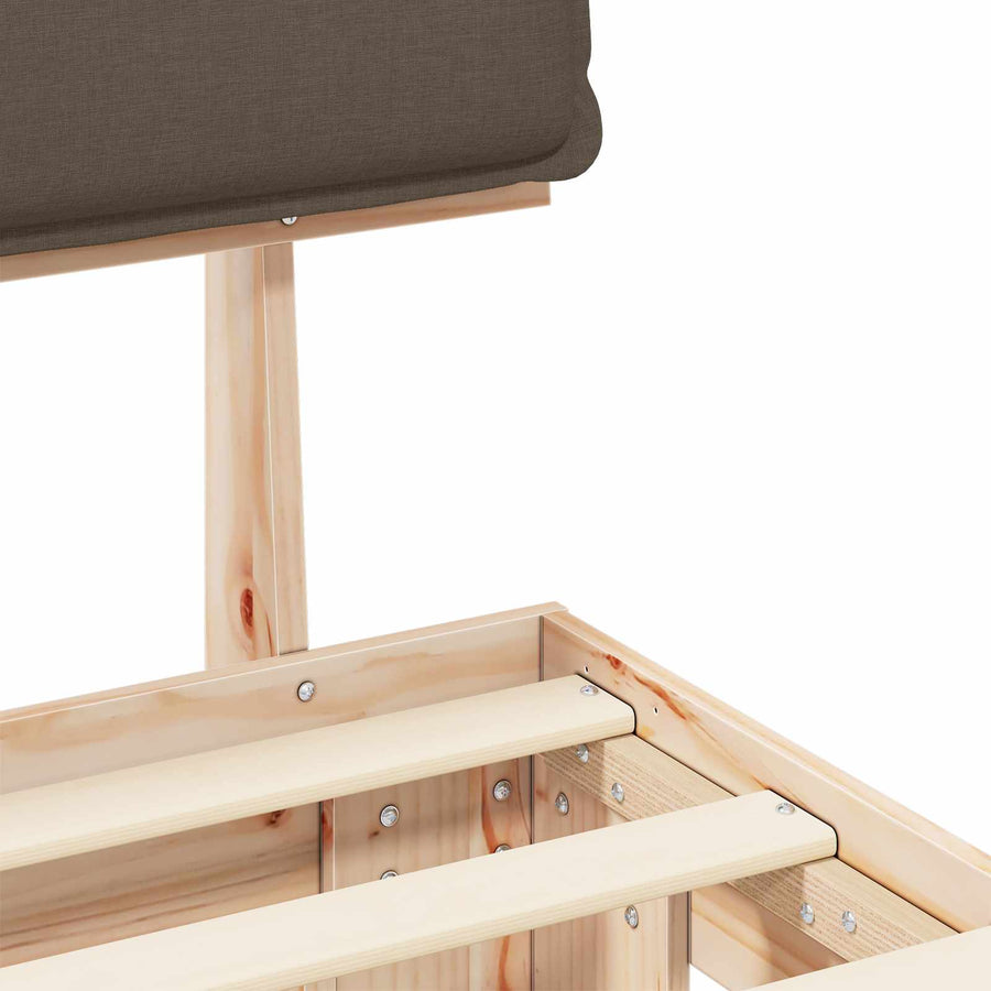 Bedframe met Gevoerd Hoofdgedeelte Taupe 135 x 190 cm