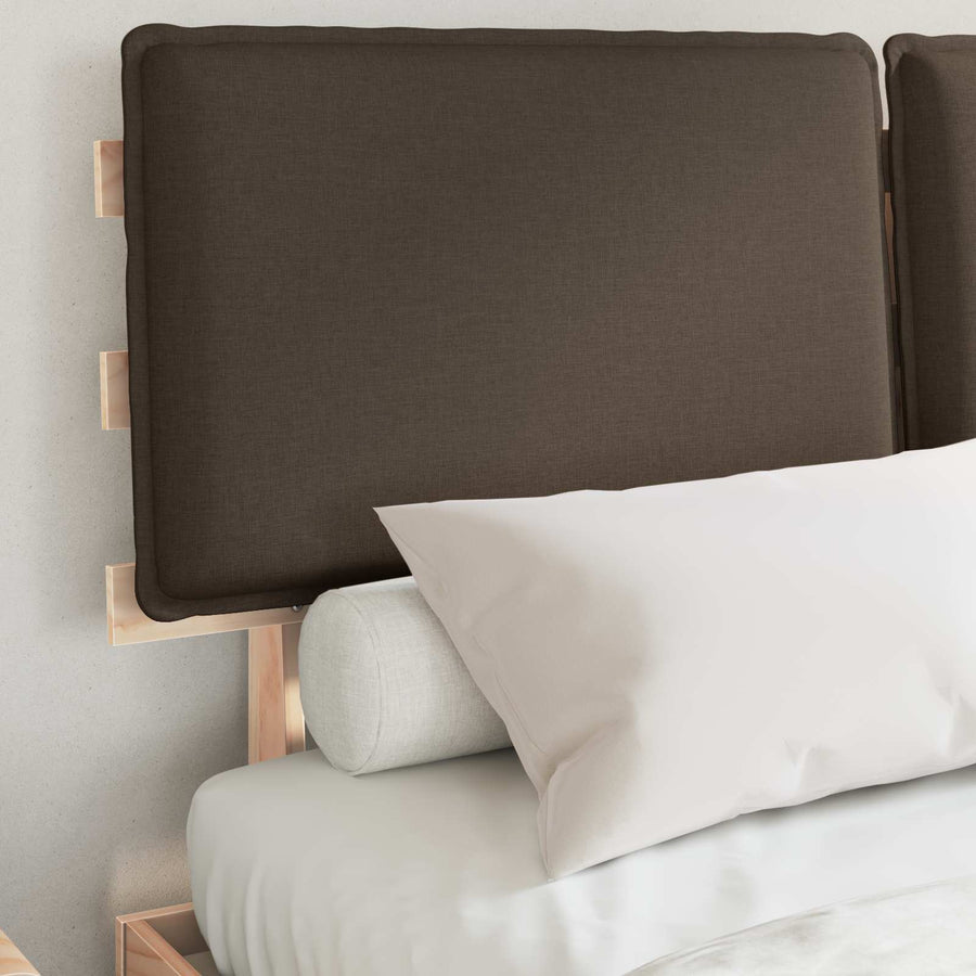 Bedframe met Gevoerd Hoofdgedeelte Taupe 135 x 190 cm