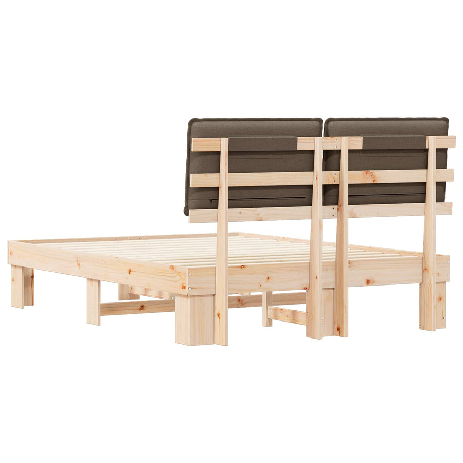Bedframe met Gevoerd Hoofdgedeelte Taupe 135 x 190 cm