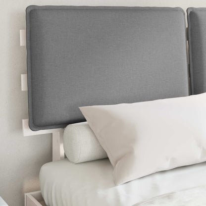 Bedframe met Gevoerd Hoofdgedeelte Lichtgrijs 135 x 190 cm