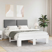 Bedframe massief grenenhout lichtgrijs 135x190 cm