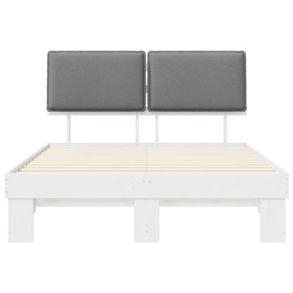 Bedframe met Gevoerd Hoofdgedeelte Lichtgrijs 135 x 190 cm