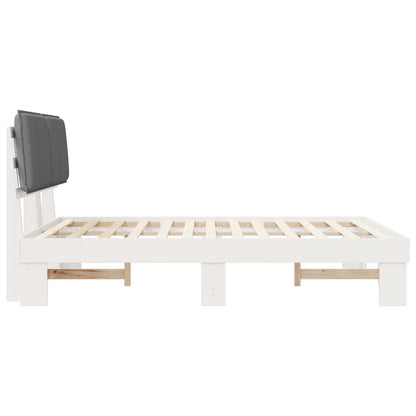 Bedframe met Gevoerd Hoofdgedeelte Lichtgrijs 135 x 190 cm