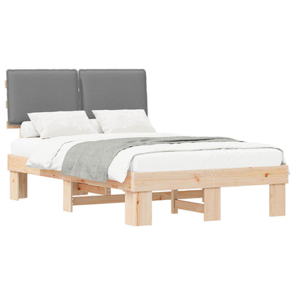 Bedframe met Gevoerd Hoofdgedeelte Lichtgrijs 120 x 190 cm