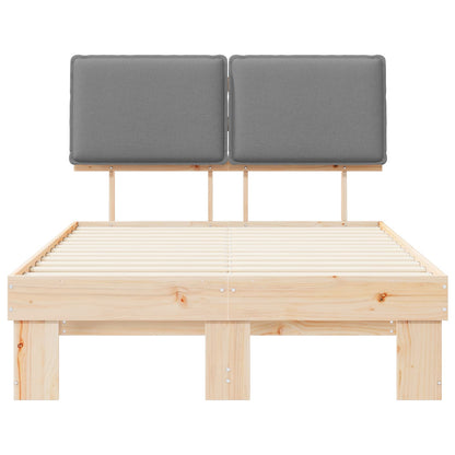 Bedframe met Gevoerd Hoofdgedeelte Lichtgrijs 120 x 190 cm