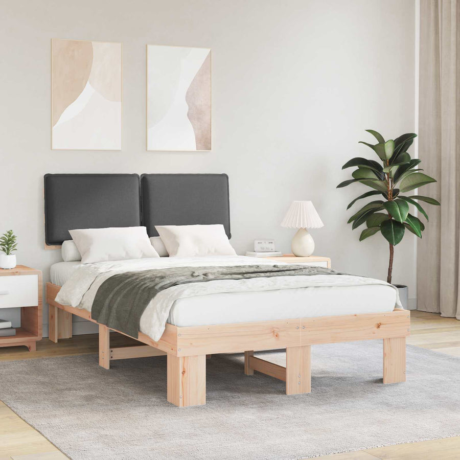 Bedframe met Gevoerd Hoofdgedeelte Donkergrijs 120 x 190 cm