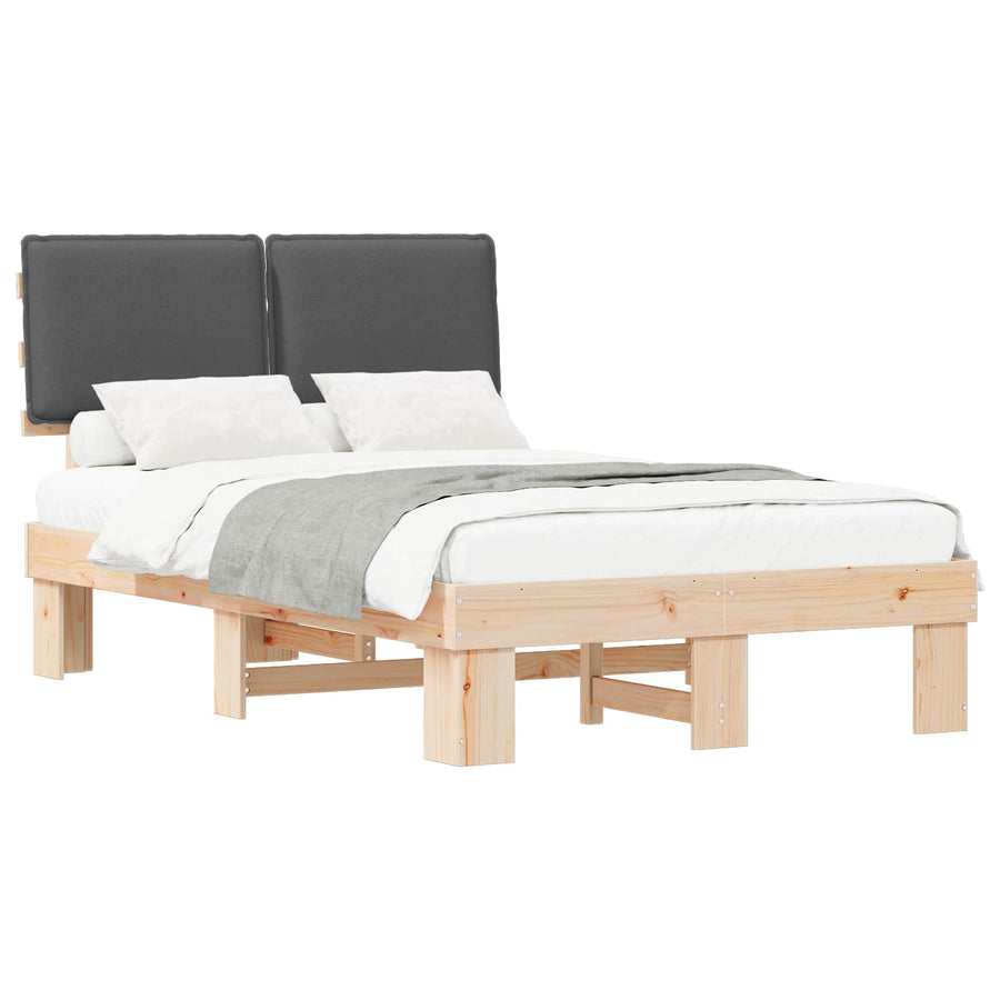 Bedframe met Gevoerd Hoofdgedeelte Donkergrijs 120 x 190 cm