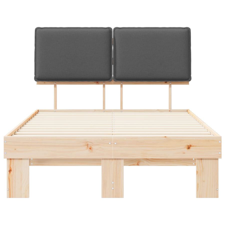 Bedframe met Gevoerd Hoofdgedeelte Donkergrijs 120 x 190 cm