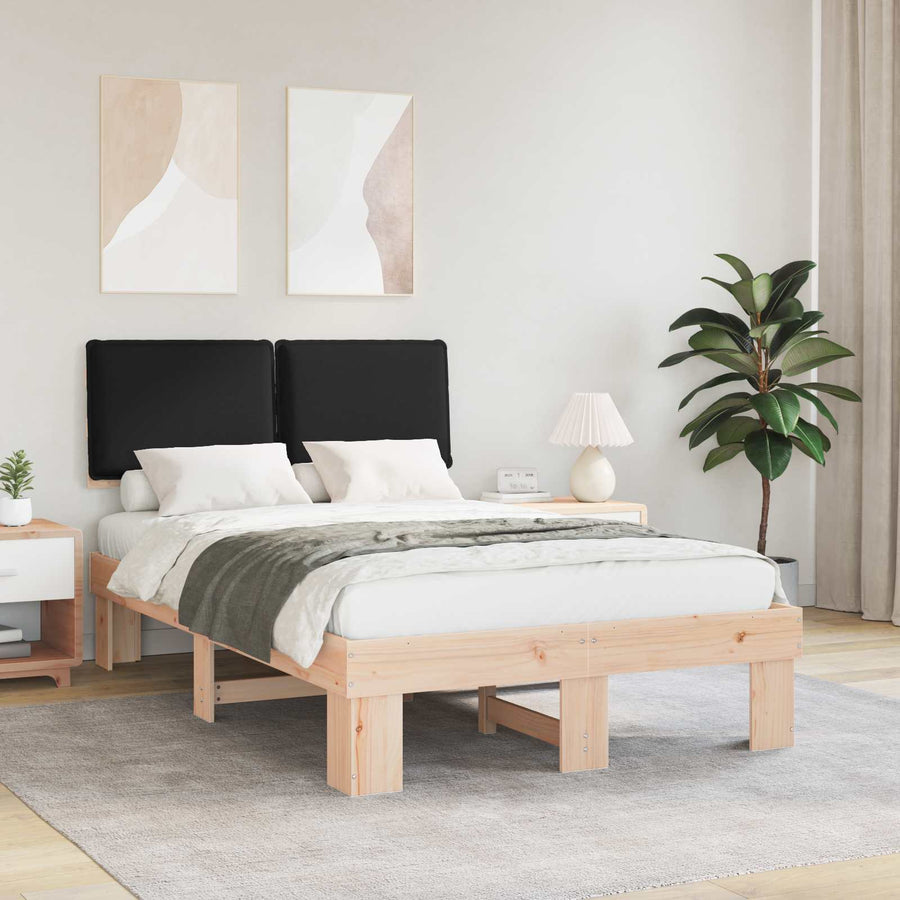 Bedframe met Gevoerd Hoofdgedeelte Zwart 120 x 190 cm