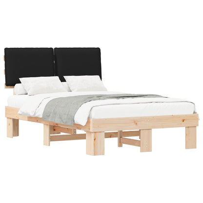 Bedframe met Gevoerd Hoofdgedeelte Zwart 120 x 190 cm
