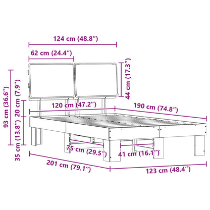 Bedframe met Gevoerd Hoofdgedeelte Taupe 120 x 190 cm