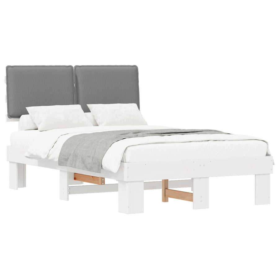 Bedframe met Gevoerd Hoofdgedeelte Lichtgrijs 120 x 190 cm