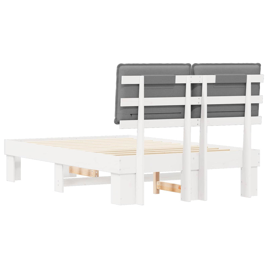 Bedframe met Gevoerd Hoofdgedeelte Lichtgrijs 120 x 190 cm
