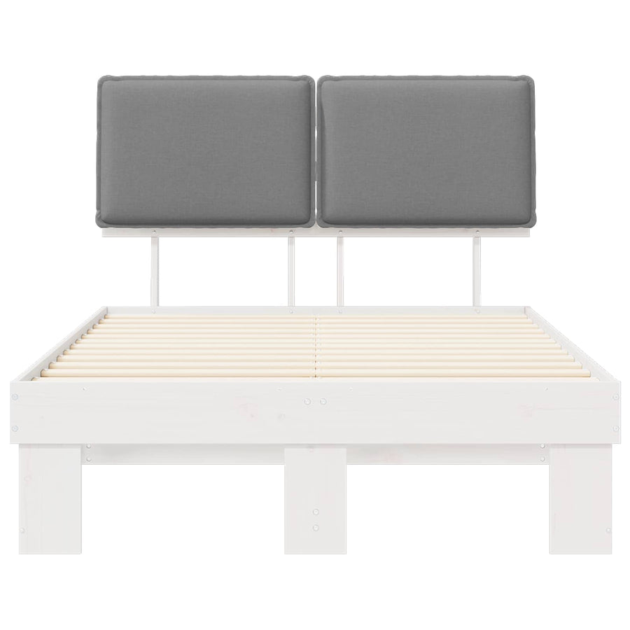 Bedframe met Gevoerd Hoofdgedeelte Lichtgrijs 120 x 190 cm